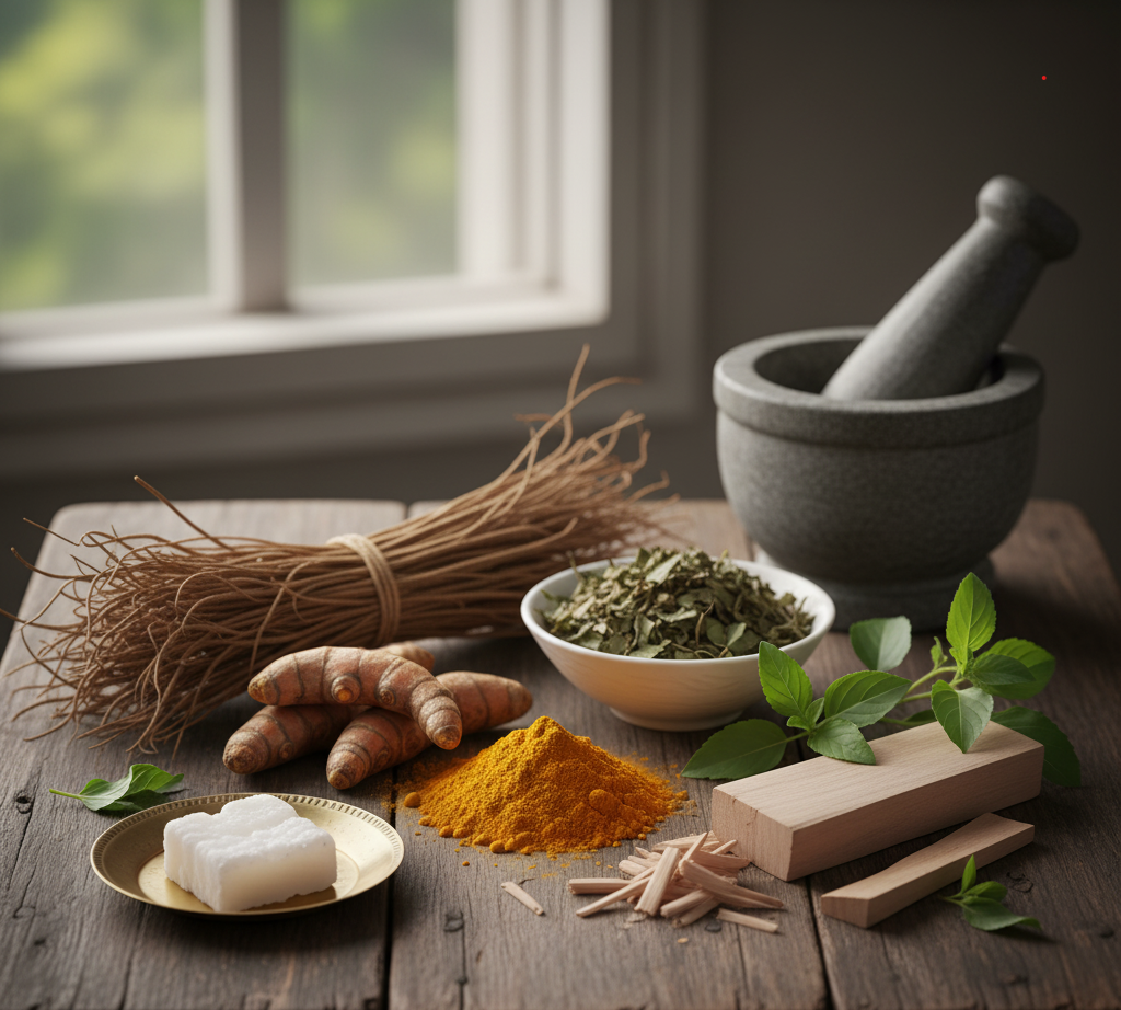 Turmeric, Tulsi, Sandalwood, Camphor & Vetiver Blend