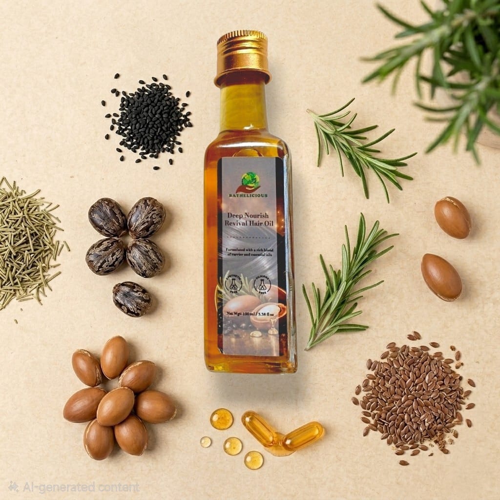 Deep Nourishing Hair Oil for Hair Growth & Scalp Care | Bathelicious