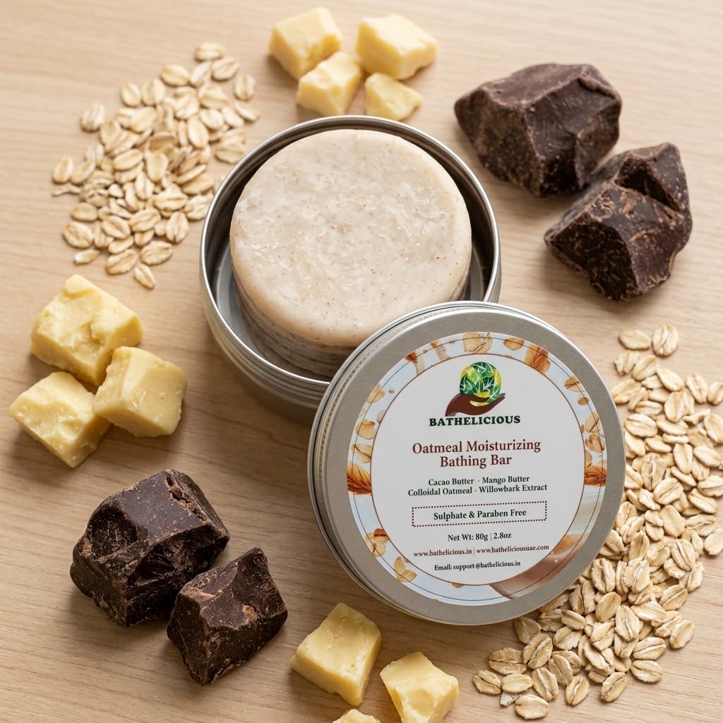 Oatmeal Bathing Bar for Gentle Skin Cleansing & Hydration | Bathelicious