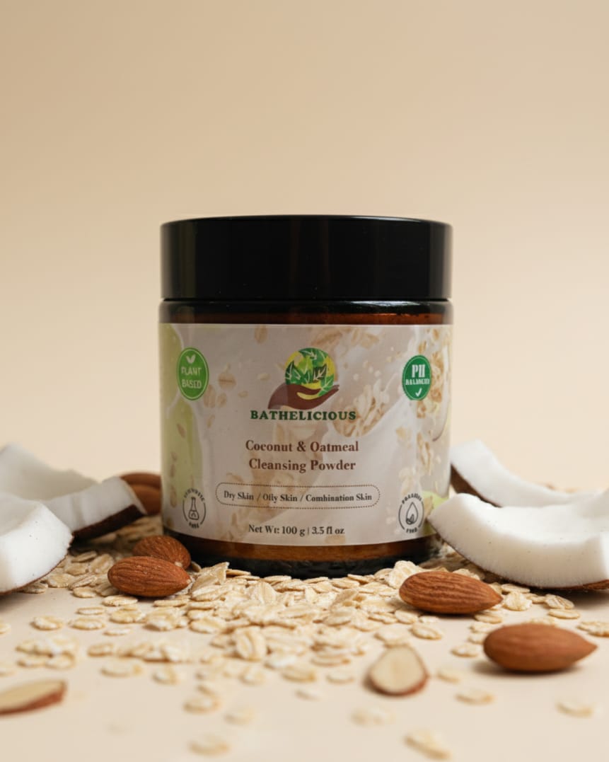 Coconut and Oatmeal Cleansing Powder for Face/Body/Hair